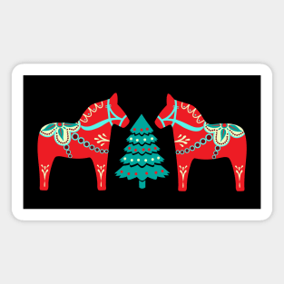 Christmas Dala Horse Magnet